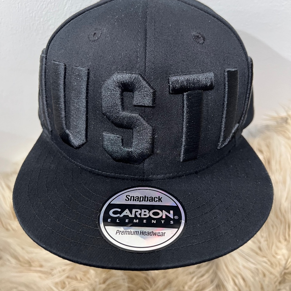 Hustle Carbon Steel Black Snapback Cap Hat 100% cotton Adult Streetwear